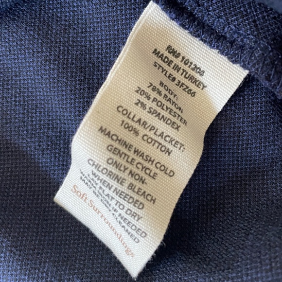 Soft Surroundings Navy Shirt Size Medium Petite - Picture 5 of 8
